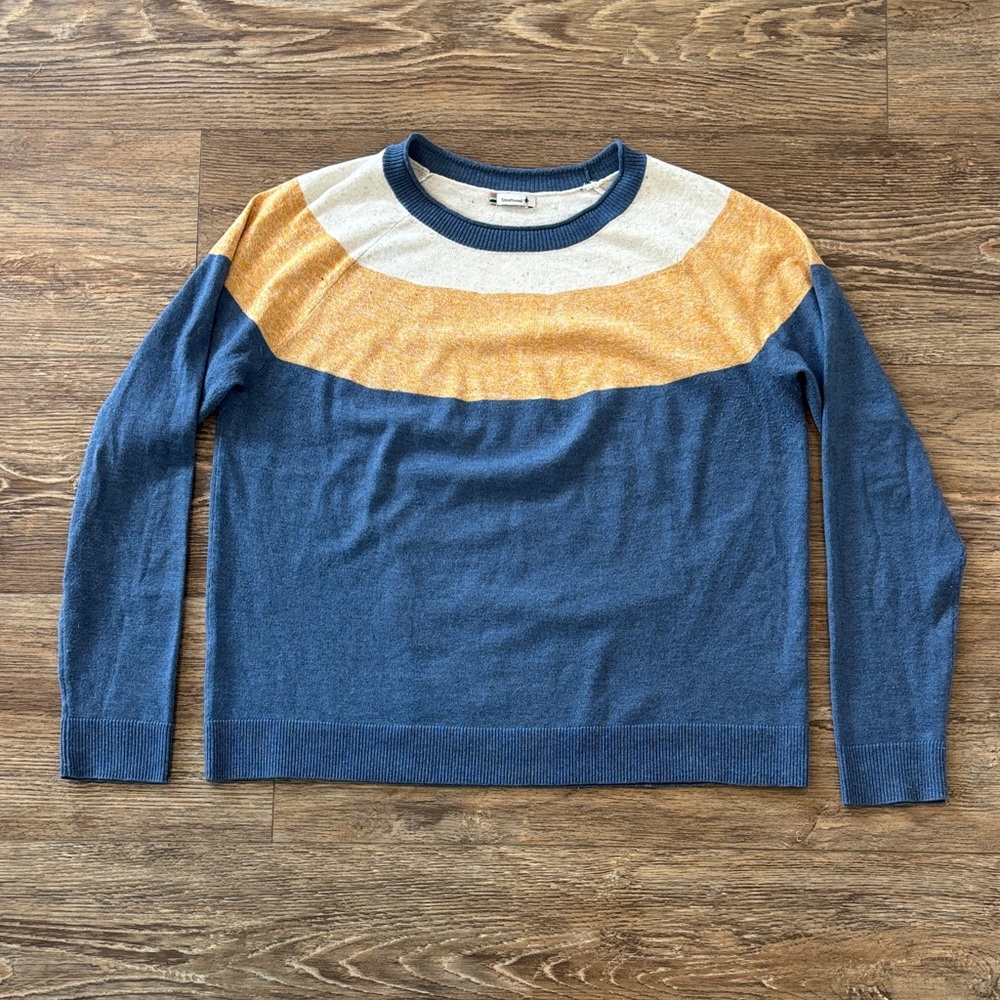 Smartwool Edgewood Colorblock Crew Wool Blend Sweater Women's Size L (estimate)